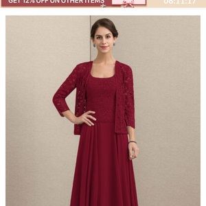 A-Line Square Neckline Floor Length Dress